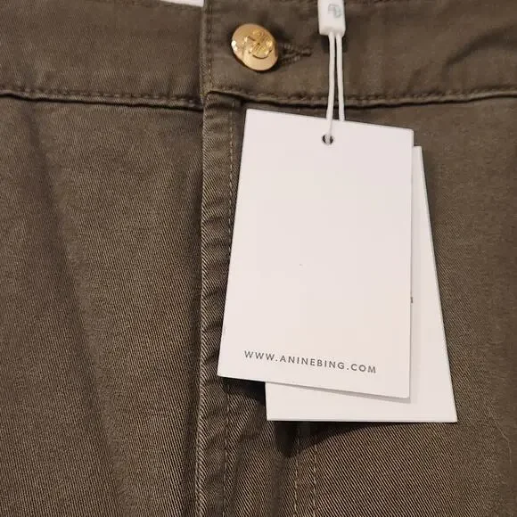 Anine Bing Briley high-rise wide leg green pants size 31 - Picture 5 of 7